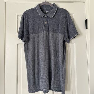 Goodfellow & Co Men’s Blue Gray Collared Short Sleeve Polo Shirt Size Large